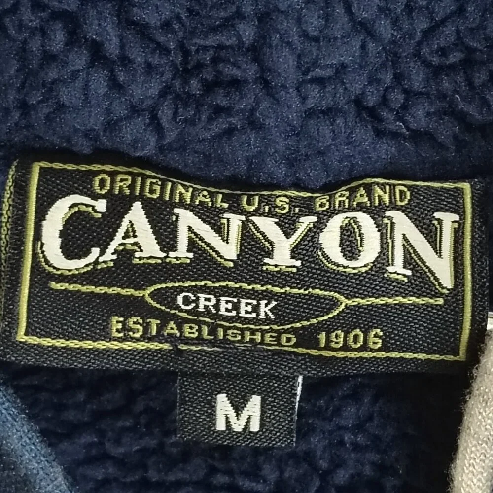 Canyon Creek Hooded Sweatshirt Sz Medium Deer Huning American Flag Sherpa Lining - Picture 7 of 16